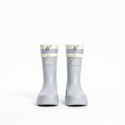 Women's Rain Boots - Waterproof Mid-Calf - Non-Slip Platform Sole