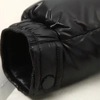 Puffer Jacket for Men - Removable Hood - Glossy Finish