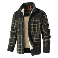 Men's Flannel Jacket - Sherpa Lined & Windproof - Classic Plaid