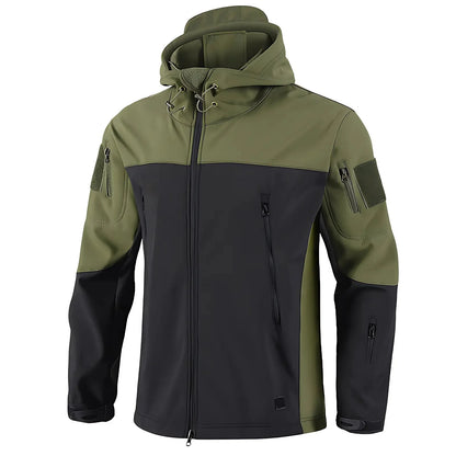 Men's Softshell Jacket - Fleece-Lined & Windproof - Tactical Multi-Pocket Design