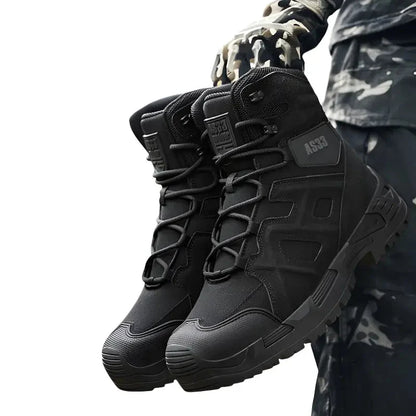 Men's Tactical Boots - Waterproof & High-Top Support - Slip-Resistant Sole