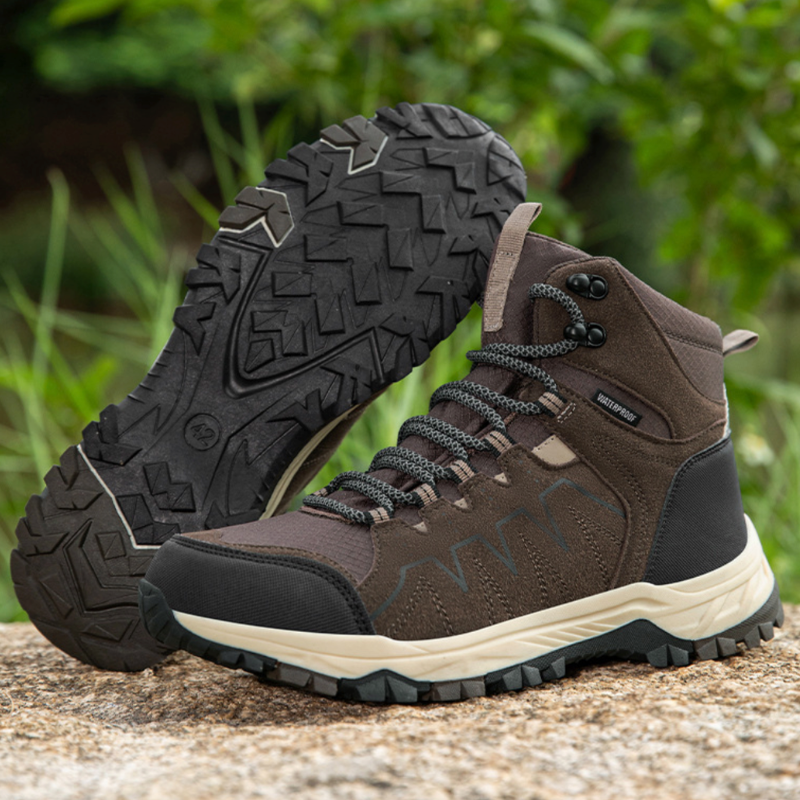 Waterproof Hiking Boots - Ankle-High Support - Non-Slip Grip