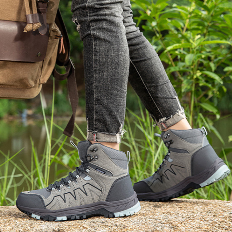 Waterproof Hiking Boots - Ankle-High Support - Non-Slip Grip