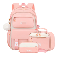 Girls School Backpack Set - 3-in-1 with Lunch Bag - USB Charging Port