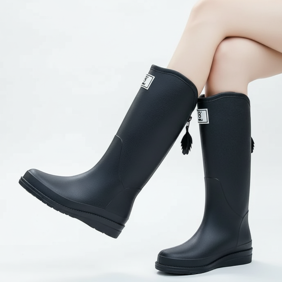 Regenstiefel Damen Halbhoch Wasserdicht Slip On aus PVC