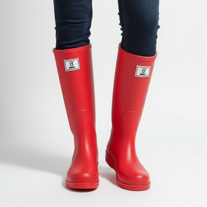 Regenstiefel Damen Halbhoch Wasserdicht Slip On aus PVC