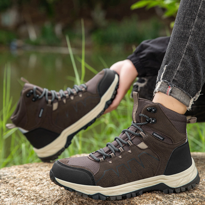 Waterproof Hiking Boots - Ankle-High Support - Non-Slip Grip