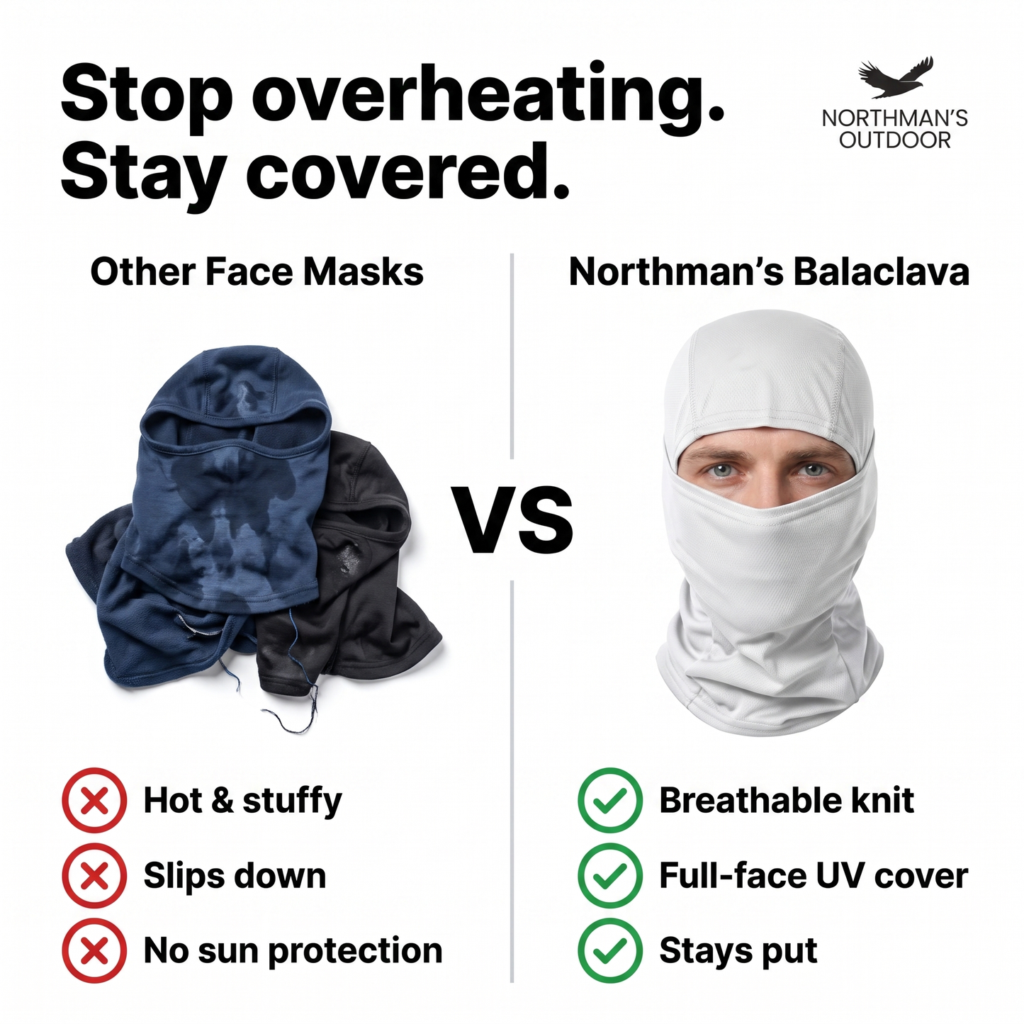 Balaclava Face Mask - Breathable Summer Sun Protection - Full Face Cover