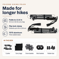 Hiking Poles - Collapsible Folding Trekking Poles - Set of 2 with Bags