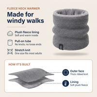 Neck Warmer - Fleece Lined Knit Winter Neck Gaiter - Unisex