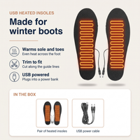 Heated Insoles - USB Powered Shoe Inserts - Trim to Fit