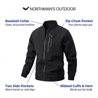 Bomber Jacket - Men's Outdoor Spring & Fall Jacket - Multiple Pockets