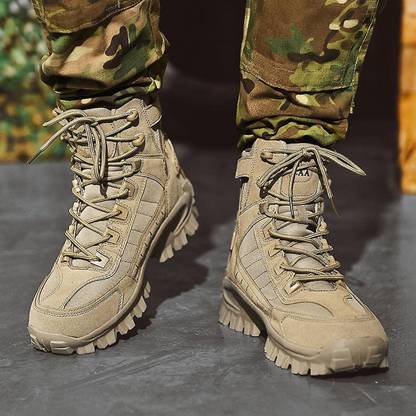 Men's Winter Boots - Tactical-Style Warm Lined - Non-Slip Grip Sole