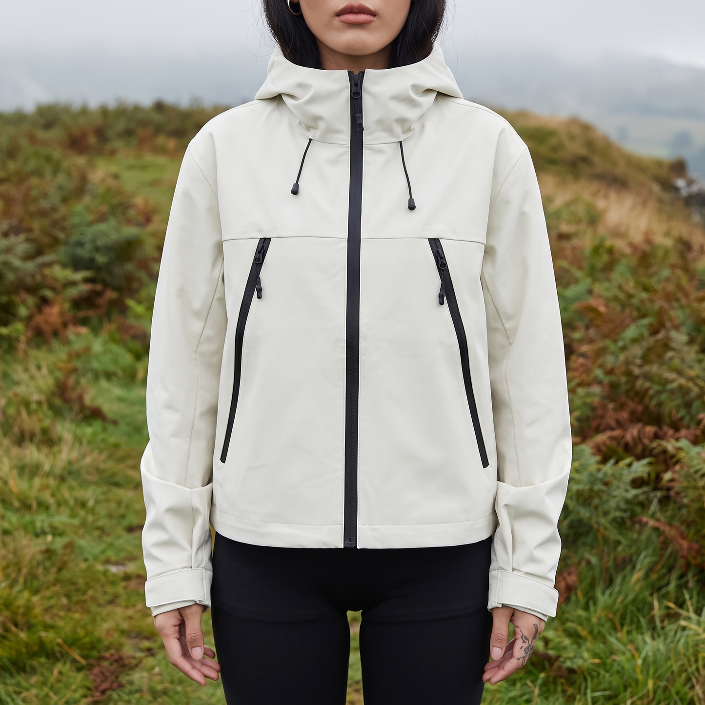 Kurze Regenjacke Damen - Wasserabweisend - Verstellbarer Saum