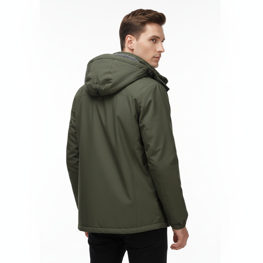 Men's Waterproof Jacket - Fleece-Lined & Windproof