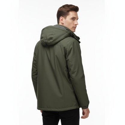 Men's Waterproof Jacket - Fleece-Lined & Windproof