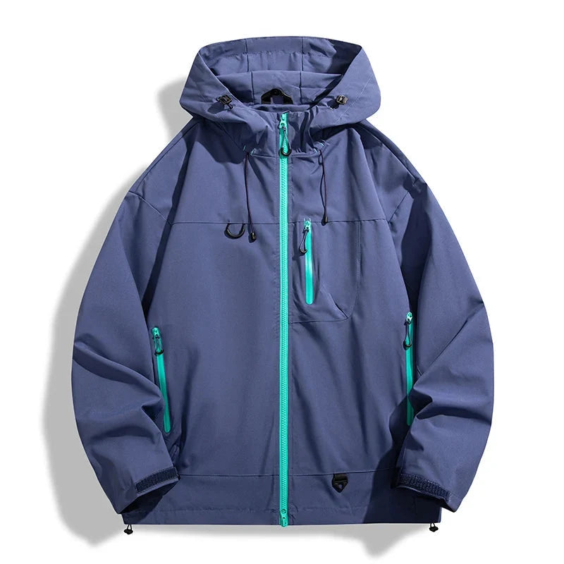 Unisex Rain Jacket - Waterproof & Windproof - Adjustable Hood