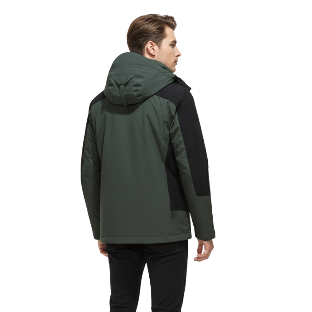 Men's Waterproof Rain Jacket - Windproof Shell - Removable Hood