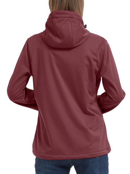 Women's Softshell Jacket - Fleece-Lined & Windproof - Adjustable Hood