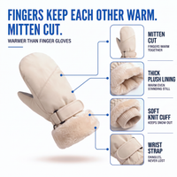 Ski Mittens - Women's Plush-Lined - Water-Repellent