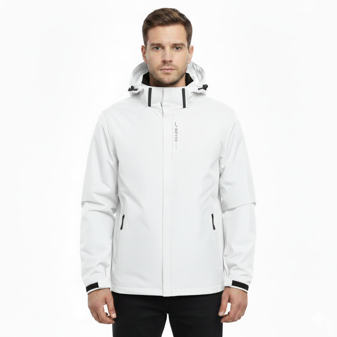 Men's Rain Jacket - Waterproof with Sealed Seams - Adjustable Hood
