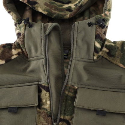 Men's Fleece Jacket - Hooded Tactical Softshell - Camo & Solid Colors