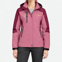 Women's Windbreaker Jacket - Detachable Hood - Windproof & Water-Repellent