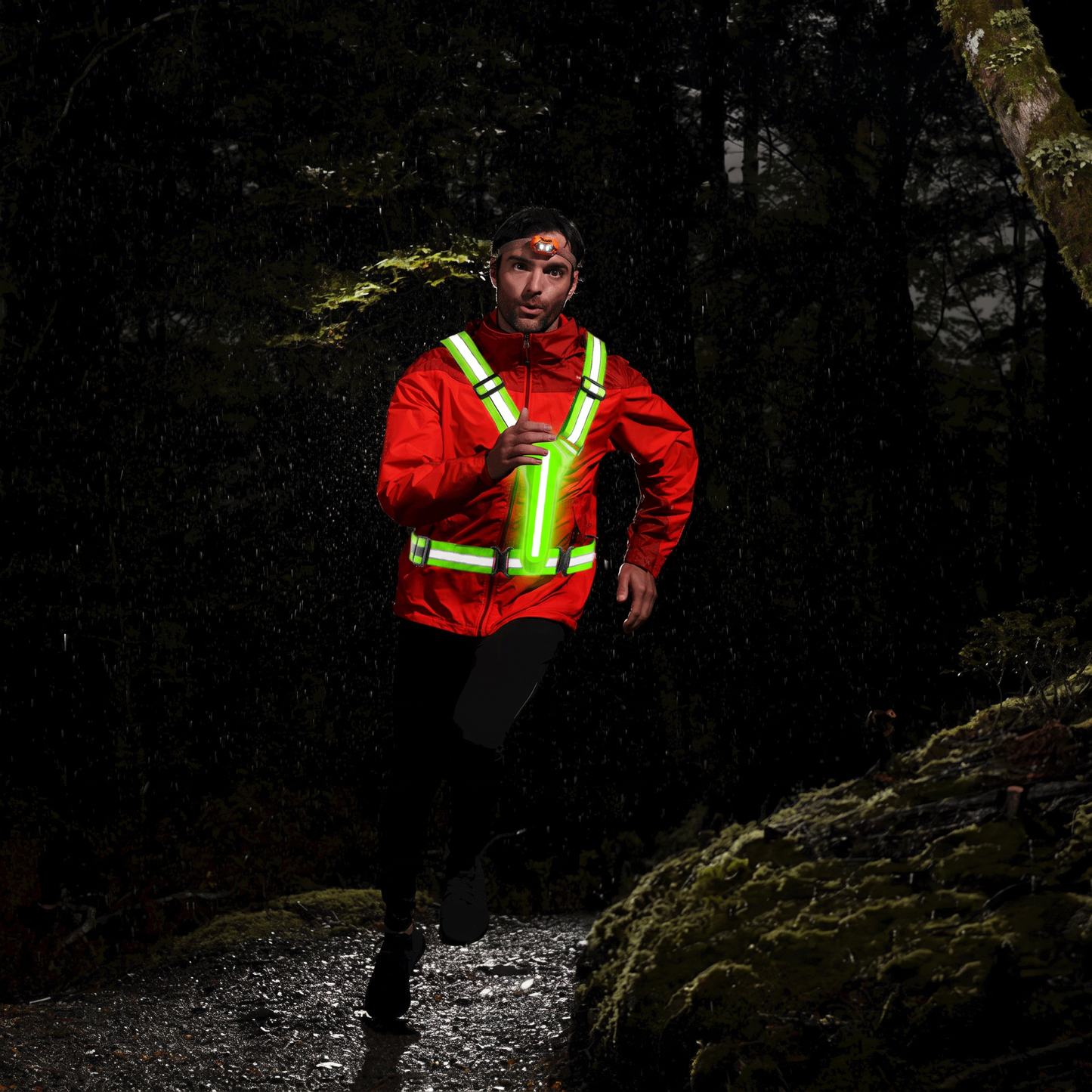 Running Safety Vest - LED Light Up & USB Rechargeable - Reflective for Night Runs & Rides