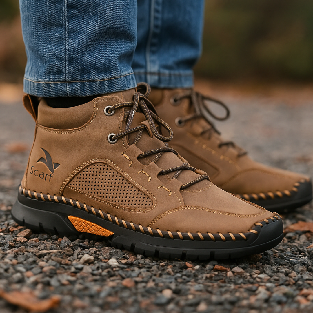 Men's Boots - Waterproof Vegan Leather - Rugged Non-Slip Sole