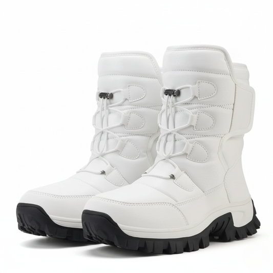 Winterstiefel Damen Wasserdicht mit Plüschfutter Klettverschluss