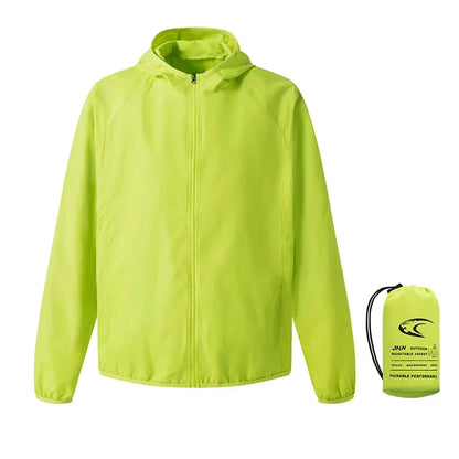 Men's Rain Jacket - Water-Repellent Packable Windbreaker - UPF 50 Sun Protection