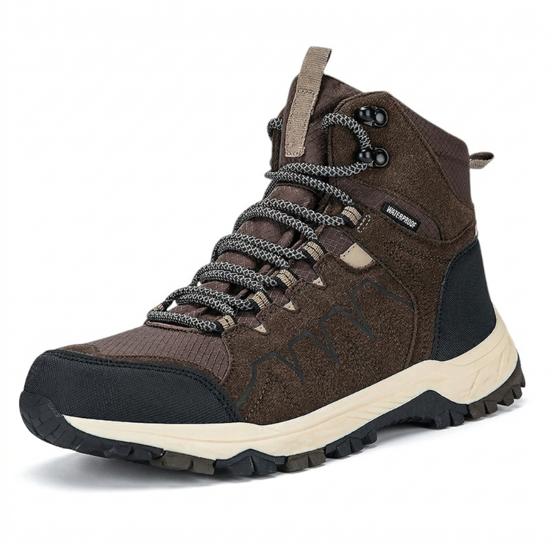 Waterproof Hiking Boots - Ankle-High Support - Non-Slip Grip