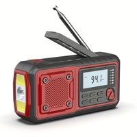 Emergency Wind Up Radio - Hand Crank & Solar - 5000mAh Power Bank & Torch