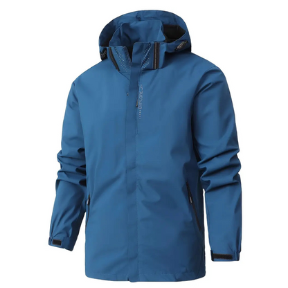 Men's Rain Jacket - Waterproof with Sealed Seams - Adjustable Hood