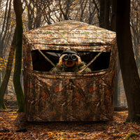Hunting Blind 2-3 Person - 360° See-Through Ground Blind - Pop-Up