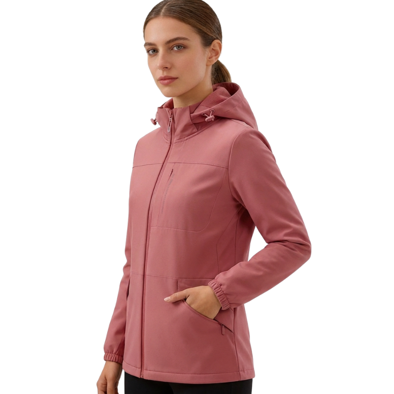 Women's Windbreaker Jacket - Fleece-Lined Softshell - Wind & Water-Resistant