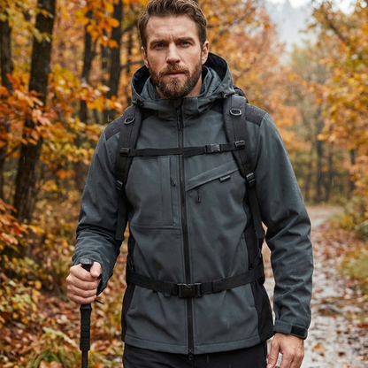 Men's Rain Jacket - 8,000mm Waterproof & Packable - Adjustable Hood