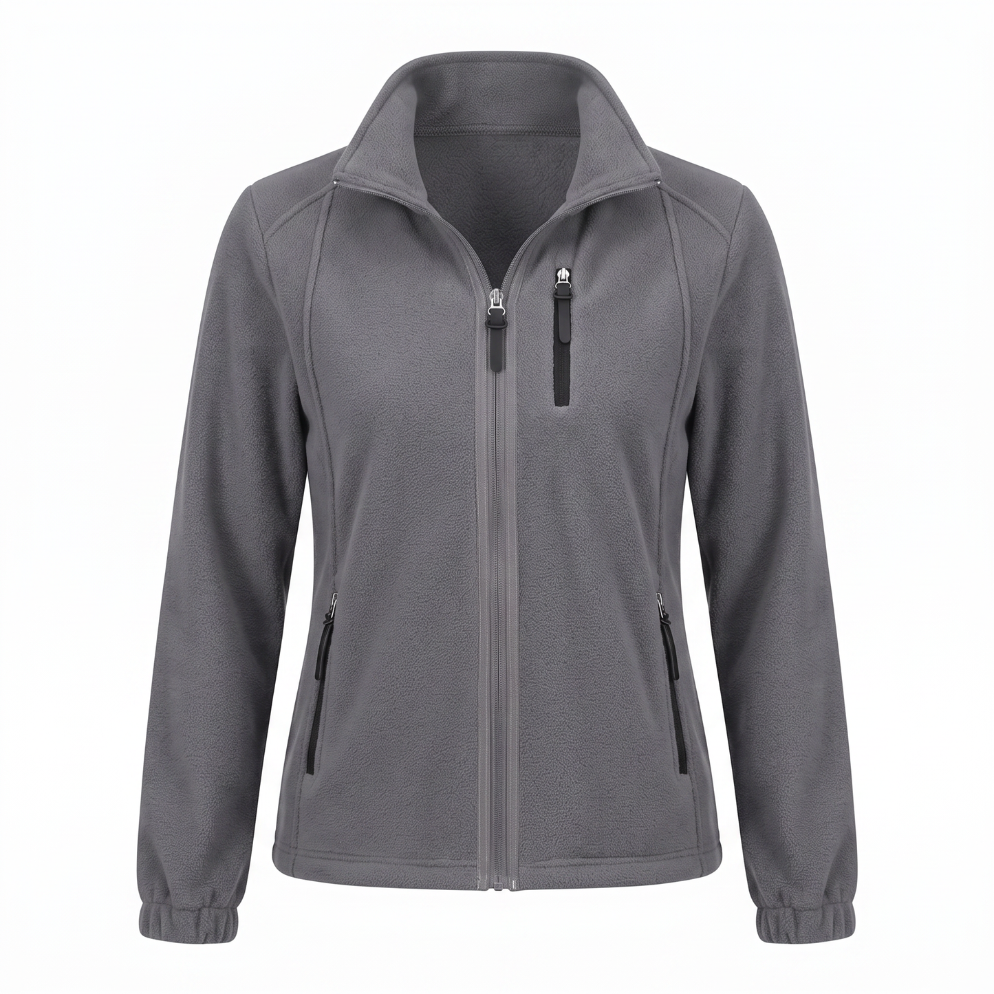 Fleecejacke Damen - Stehkragen - 3 Reißverschlusstaschen