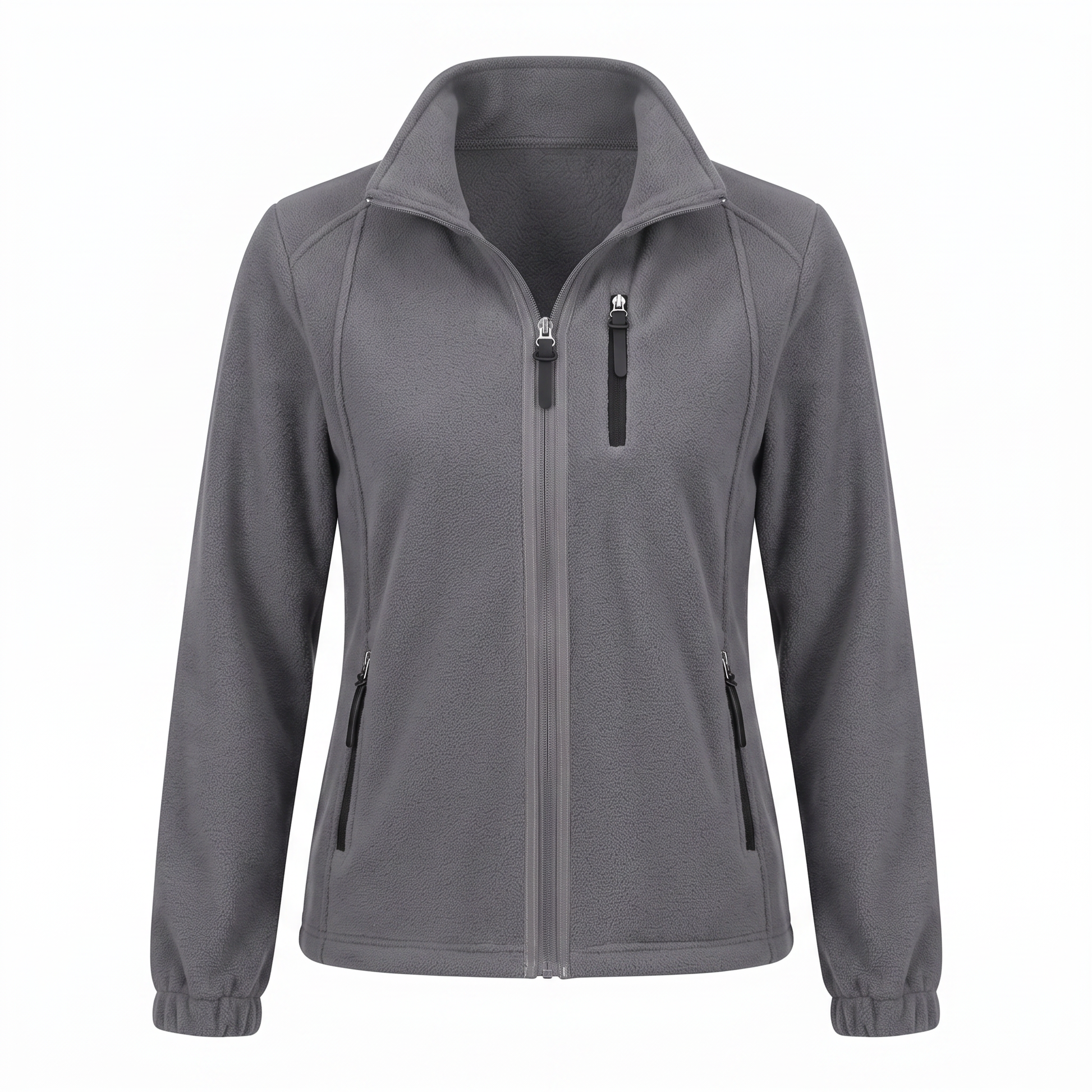 Fleecejacke Damen - Stehkragen - 3 Reißverschlusstaschen