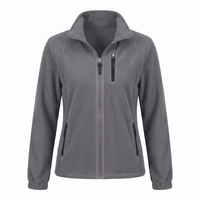 Women's Fleece Jacket - Full-Zip Stand Collar - 3 Zip Pockets