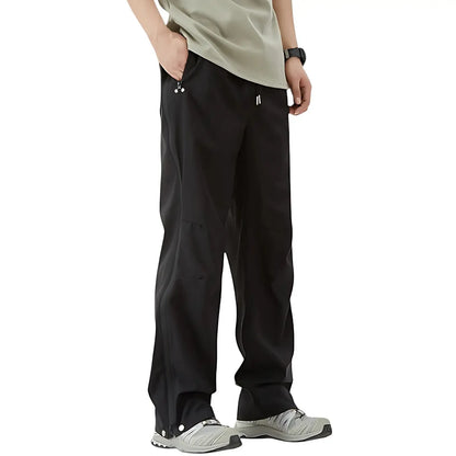 Rain Pants - Full-Length Side Zippers - Water-Repellent & Windproof