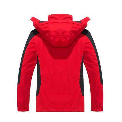 Men's Waterproof Rain Jacket - Windproof Shell - Removable Hood