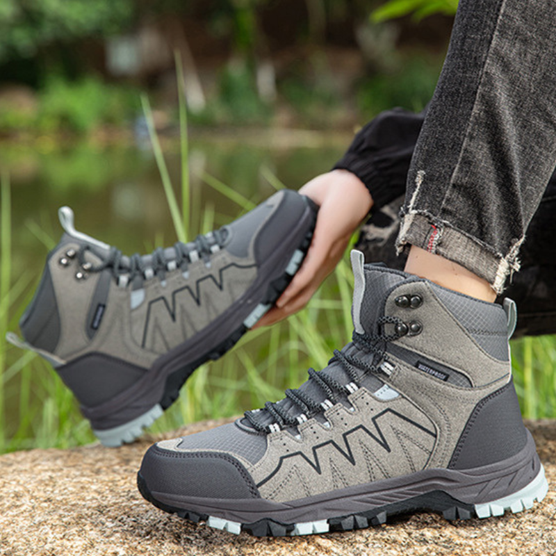 Waterproof Hiking Boots - Ankle-High Support - Non-Slip Grip