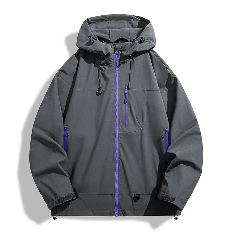 Unisex Rain Jacket - Waterproof & Windproof - Adjustable Hood