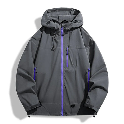 Unisex Rain Jacket - Waterproof & Windproof - Adjustable Hood