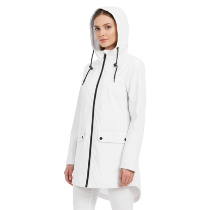 Women's Raincoat with Hood - Long Waterproof & Windproof - Lightweight