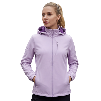 Women's Windbreaker Jacket - Fleece-Lined Softshell - Wind & Water-Resistant