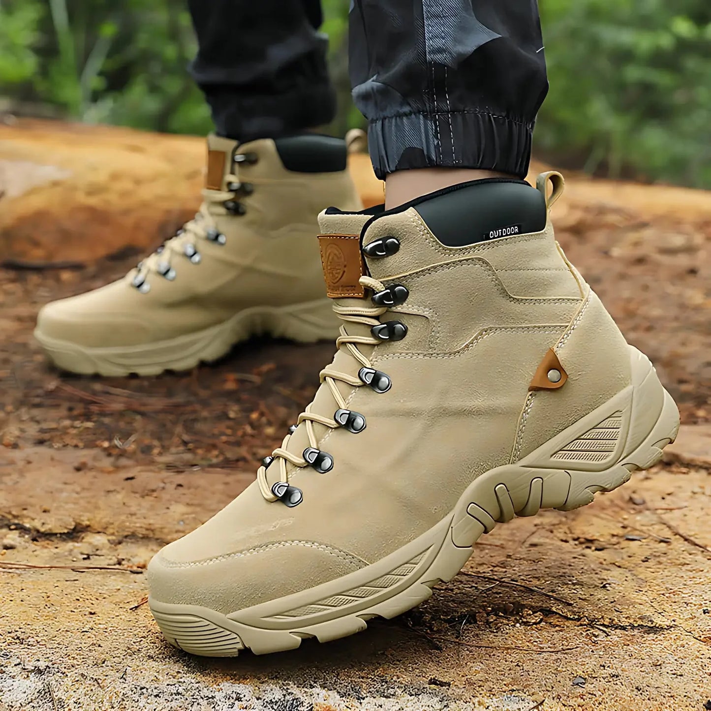 Men's Hiking Boots - Water-Resistant & Ankle Support - Non-Slip Tread