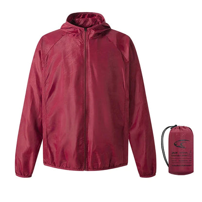 Men's Rain Jacket - Water-Repellent Packable Windbreaker - UPF 50 Sun Protection