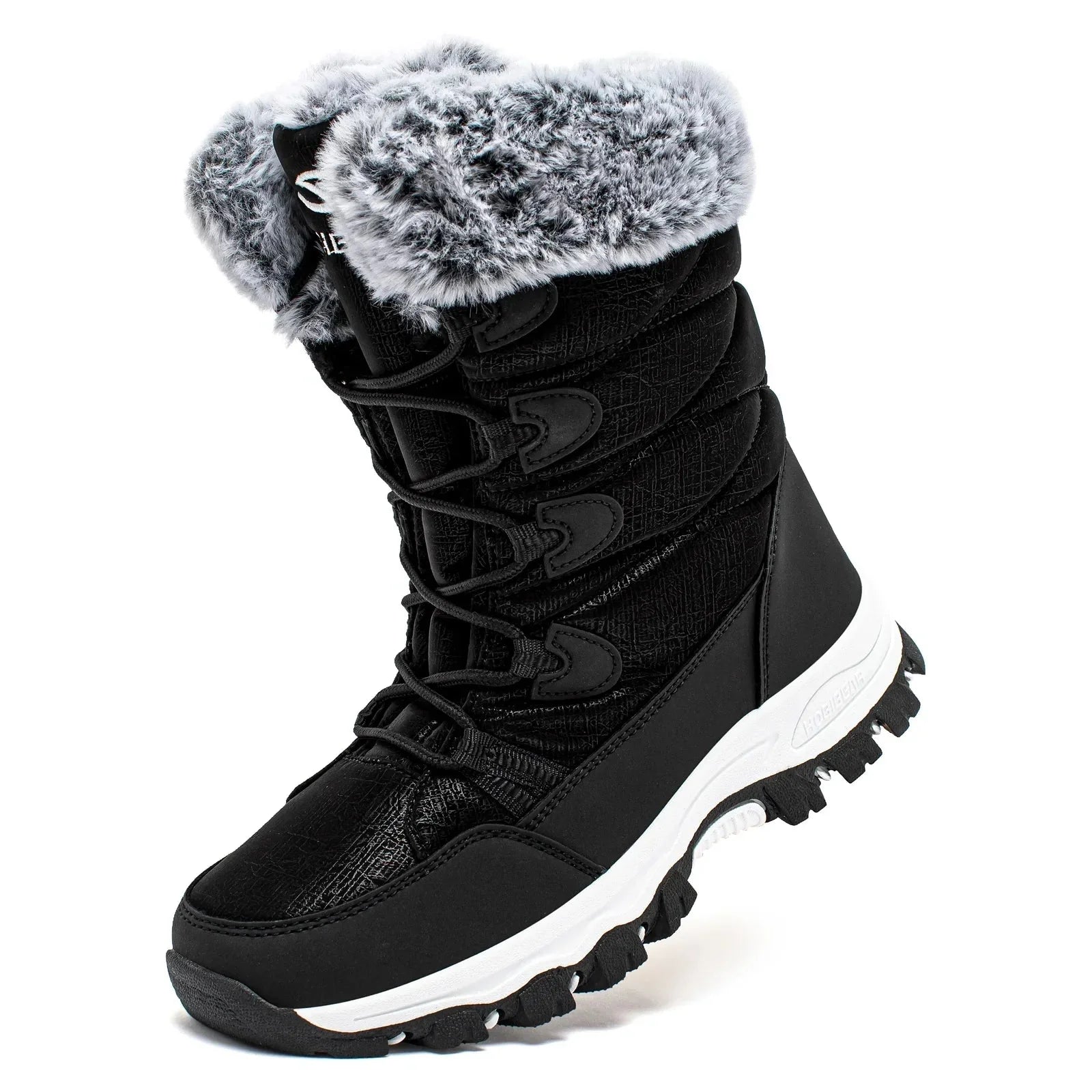 Schneestiefel Damen Knöchelhoch Wasserdicht & Isoliert Schnürung